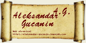 Aleksandar Gučanin vizit kartica